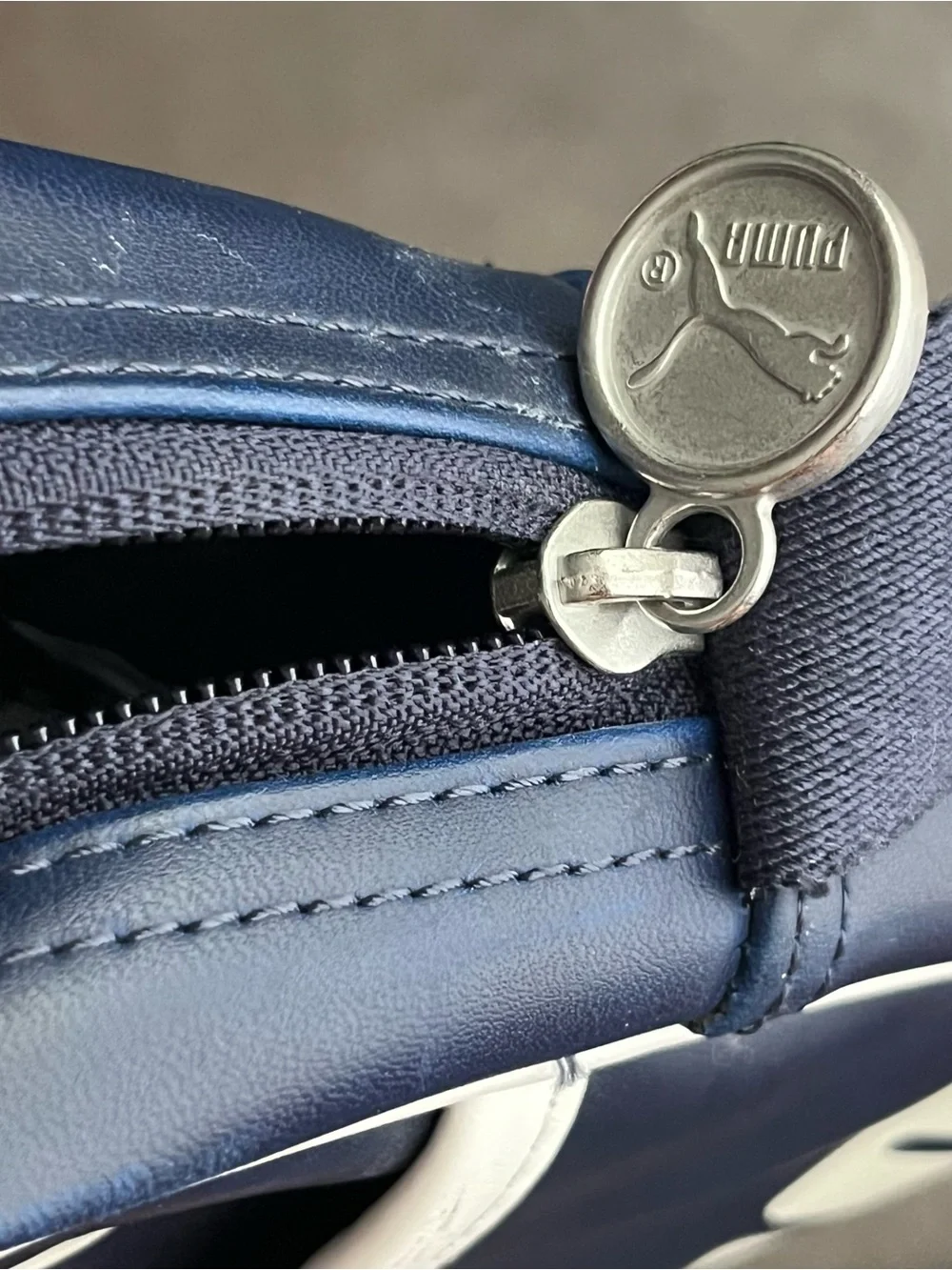 Vintage Puma Navy and White Crossbody Shoulder Bag